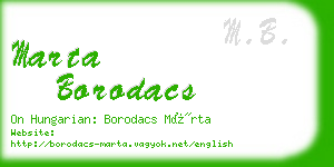 marta borodacs business card